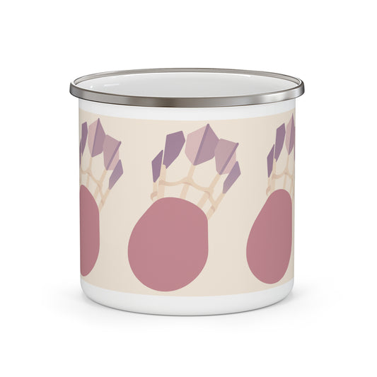 Cozy KC Enamel Camping Mug with Unique Design, Adventure Mug, Outdoor Coffee Cup, Camping Gift, Nature Lover's Mug