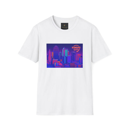 Kansas City Neon Skyline T-Shirt, Unisex Tee